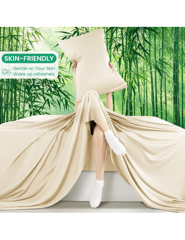 Sábanas Completo SONORO KATE 100% Viscosa Bambú Beige