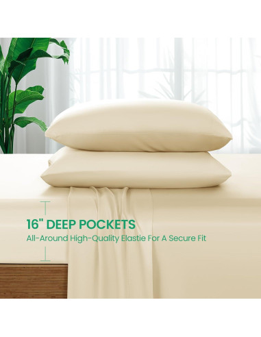 Sábanas Completo SONORO KATE 100% Viscosa Bambú Beige