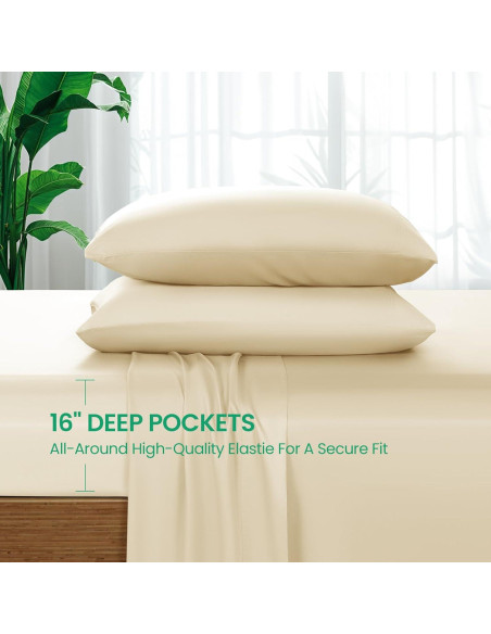 Sábanas Completo SONORO KATE 100% Viscosa Bambú Beige