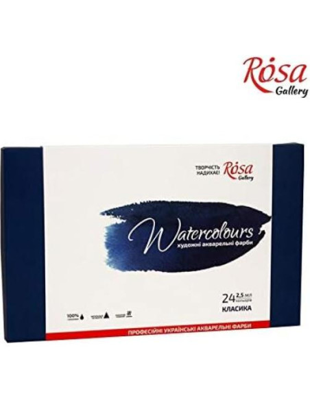 Set de 24 Pinturas Acuarela Rosa Gallery - Colores Vibrantes