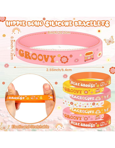 Pulseras de Silicona Sasylvia Hippie Boho 30 Pcs 20 cm Pulseras de Silicona Sasylvia Hippie Boho 30 Pcs 20 cm
