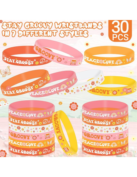 Pulseras de Silicona Sasylvia Hippie Boho 30 Pcs 20 cm Pulseras de Silicona Sasylvia Hippie Boho 30 Pcs 20 cm