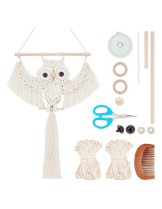 Kit de Macramé de Búho DIY ACRNIGHEET - Decoración Bohemia