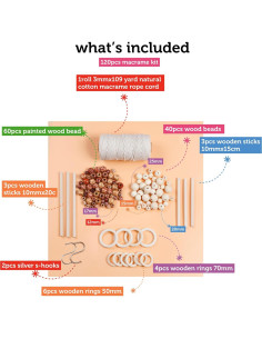 Kit de Macramé Incraftables 120 Piezas - Algodón Natural 2