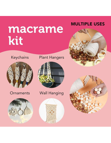 Kit de Macramé Incraftables 120 Piezas - Algodón Natural