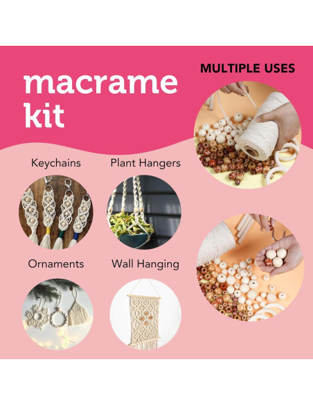 Kit de Macramé Incraftables 120 Piezas - Algodón Natural