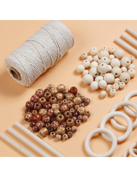 Kit de Macramé Incraftables 120 Piezas - Algodón Natural