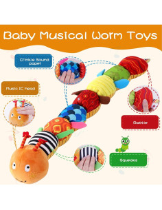 Gusano Musical Suave ZUCOOP 55.88 cm para Bebés 0-3 Años 2