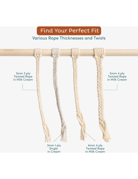 Cuerda de Macramé Nook Theory 3mm 200m Algodón Avena