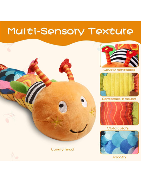 Gusano Musical Suave ZUCOOP 55.88 cm para Bebés 0-3 Años