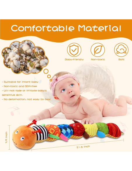 Gusano Musical Suave ZUCOOP 55.88 cm para Bebés 0-3 Años