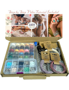 Kit de Joyería Sabrikas DIY - Pulseras de Macramé y Cuero 2