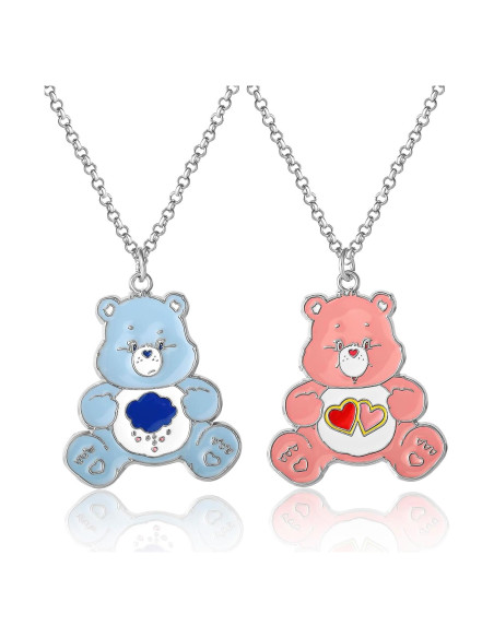 Collares de Amistad Care Bears Sally Rose - Grumpy Bear y Love-a-Lot Bear