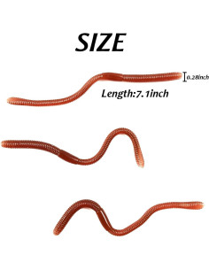 30 Gusanos de Tierra Falsos RONYOUNG 18cm Juguete de Broma 2