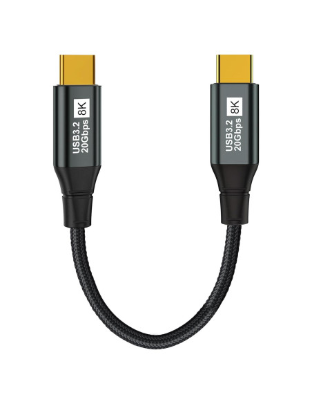 Cable USB C a USB C 1FT KAKAPOZO 8K@60Hz 100W Carga Rápida Cable USB C a USB C 1FT KAKAPOZO 8K@60Hz 100W Carga Rápida