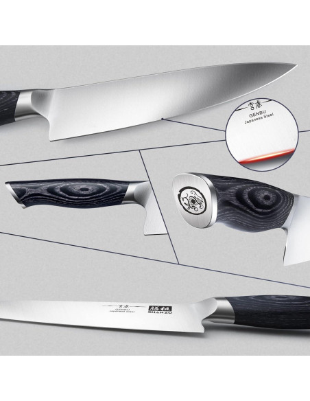 Conjunto de cuchillos SHAN ZU 16 piezas acero japonés con bloque