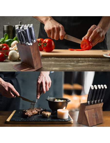 Conjunto de cuchillos SHAN ZU 16 piezas acero japonés con bloque