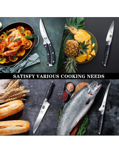 Conjunto de cuchillos SHAN ZU 16 piezas acero japonés con bloque