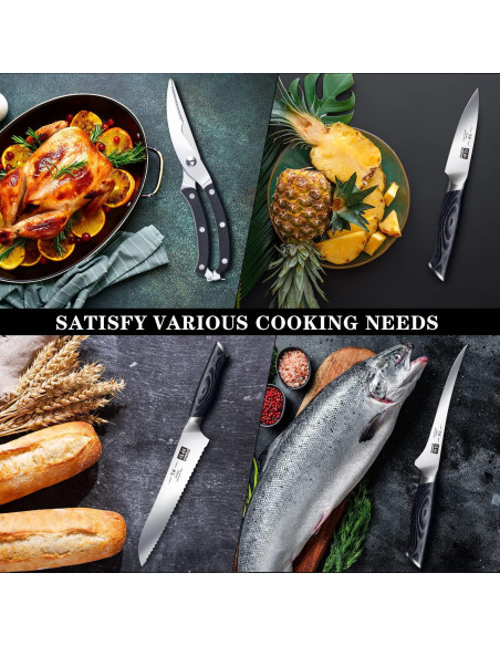 Conjunto de cuchillos SHAN ZU 16 piezas acero japonés con bloque