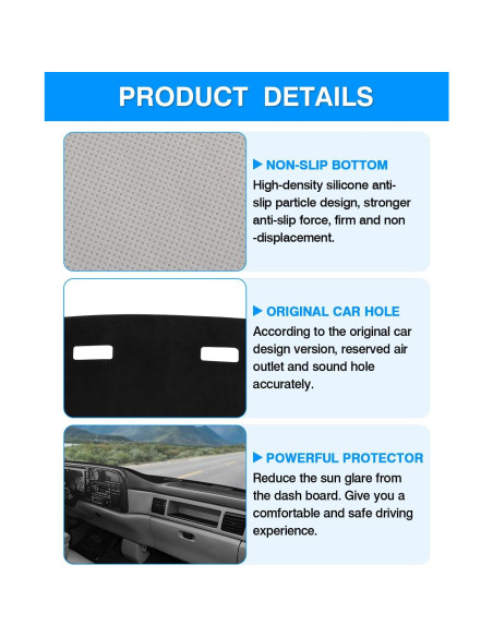 Cubierta de tablero Autorder para Dodge Ram 1994-1997 Fieltro