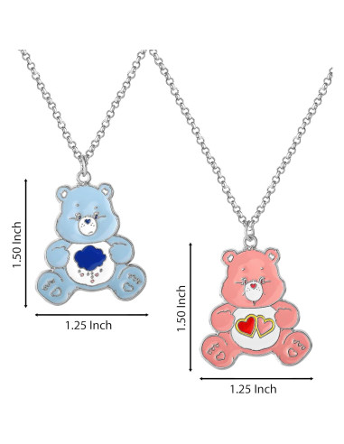 Collares de Amistad Care Bears Sally Rose - Grumpy Bear y Love-a-Lot Bear