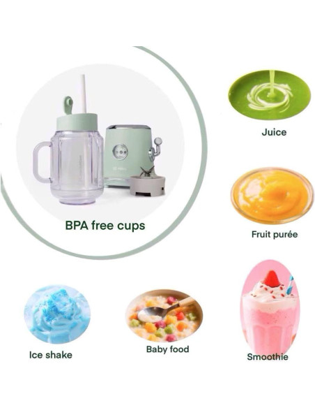 Licuadora Smoothie Retro EC Retro 300W 2 Velocidades Verde Licuadora Smoothie Retro EC Retro 300W 2 Velocidades Verde