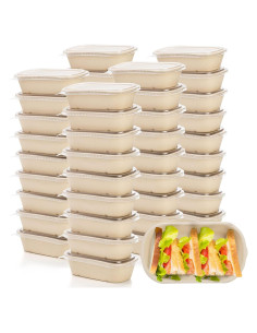 Contenedores de Comida Yesland 50 Paquete 1000 ml Rectangulares