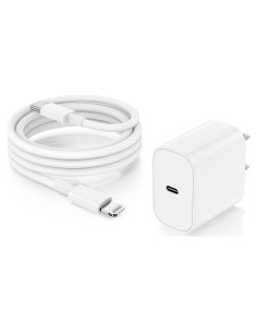 Cargador Rápido USB C 20W para iPhone 14/13/12/11 con Cable 10FT