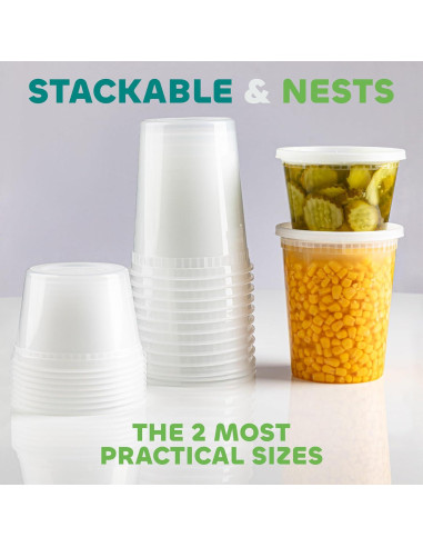 JoyServe Contenedores de Comida Herméticos 16 Juegos 0.24-0.95 L