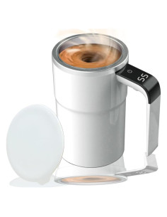Taza de café auto-mezcladora OUGETHER con termómetro LCD 380ml