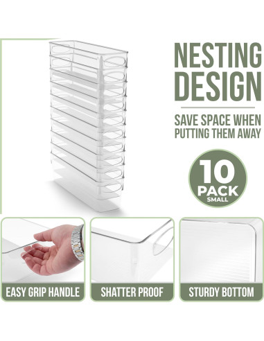 Cajas de Plástico Transparentes Sorbus - Paquete de 10 Pequeñas