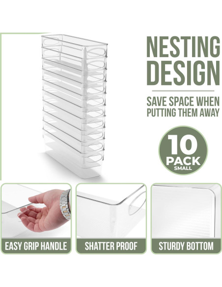 Cajas de Plástico Transparentes Sorbus - Paquete de 10 Pequeñas