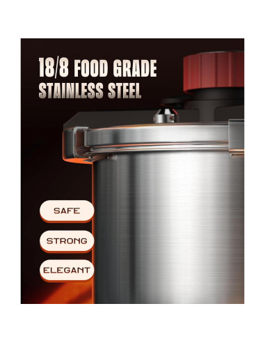 Olla de Presión ZILODE 4QT Acero Inoxidable con Tapa de Seguridad