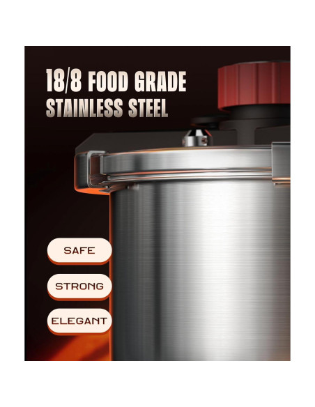 Olla de Presión ZILODE 4QT Acero Inoxidable con Tapa de Seguridad