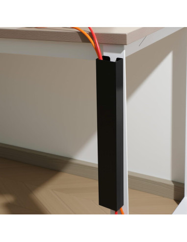 Canal de Gestión de Cables Magnético Blulu 35.56 cm Negro - 2 Piezas