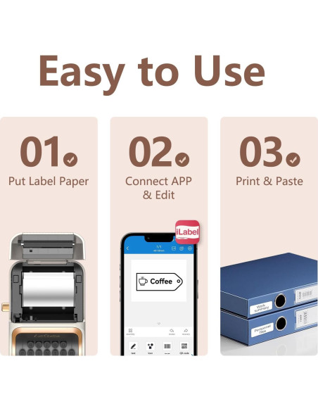 Impresora de Etiquetas Térmica Portátil Prievou WP - 50x30mm