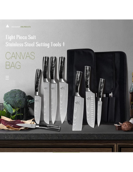 Juego de cuchillos de cocina FULLHI, 14 piezas acero inoxidable