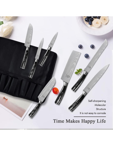 Juego de cuchillos de cocina FULLHI, 14 piezas acero inoxidable