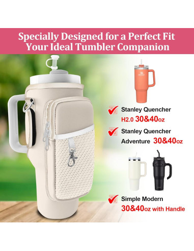 Bolsa Portabotellas Stanley LAOTANGJIA para 30-40oz Beige