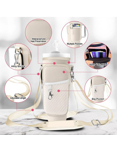 Bolsa Portabotellas Stanley LAOTANGJIA para 30-40oz Beige