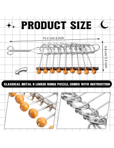 Rompecabezas de Metal Yilloog 36 Piezas para Adultos - IQ 2