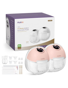 Extractor de Leche Eléctrico Nuliie Portátil 4 Modos 9 Niveles Rosa