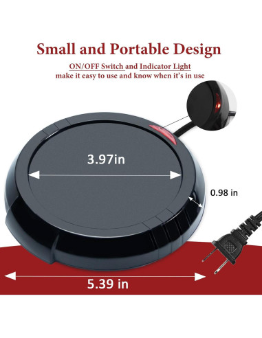 Calentador de Cera Dialan's 17W Negro para Vela y Bebidas