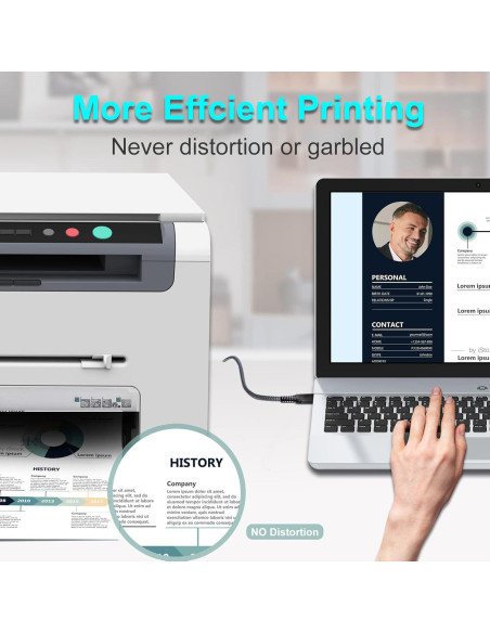 Cable de Impresora USB 2.0 KRORAS 3.05m Tipo A a B