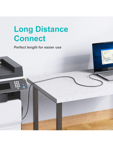 Cable de Impresora USB 2.0 KRORAS 3.05m Tipo A a B