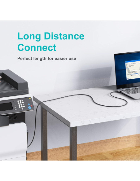 Cable de Impresora USB 2.0 KRORAS 3.05m Tipo A a B