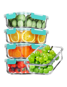 Contenedores de Vidrio Herméticos VERONES 5 Piezas 1057ml