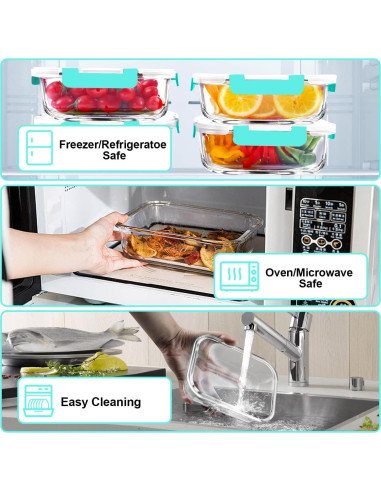 Contenedores de Vidrio Herméticos VERONES 5 Piezas 1057ml