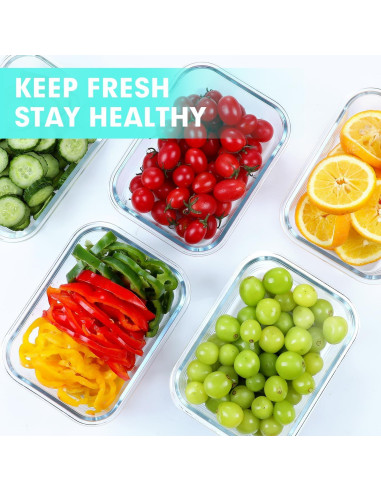 Contenedores de Vidrio Herméticos VERONES 5 Piezas 1057ml