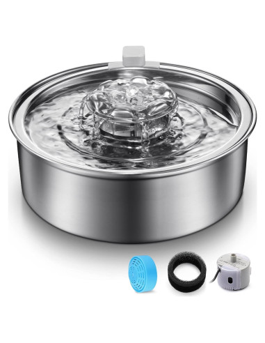 Fuente de Agua Automática para Gatos OYES 2L Acero Inoxidable